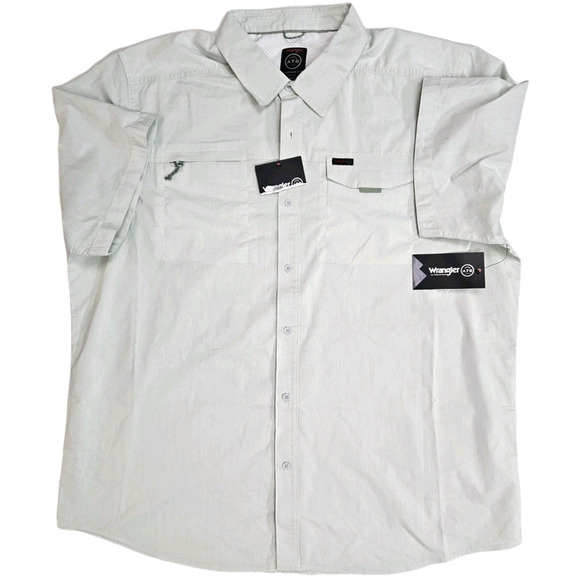 Wrangler ATG Short Sleeve Shirt Men's Size XXL 2XL Light Green Moisture Wicking - Picture 1 of 9